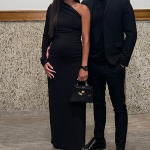 Zara Black Asymmetric Stretch Dress